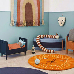 Cartoon Round Carpet Plush Thick Area Rug for Home